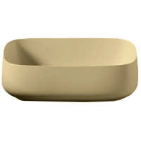 Раковина ArtCeram Cognac Quadro COL009 12 00 накладная, без отв., без перелива, на столешницу, Saniglaze, 56x41xh15.5 см, giallo zinco (желтый)