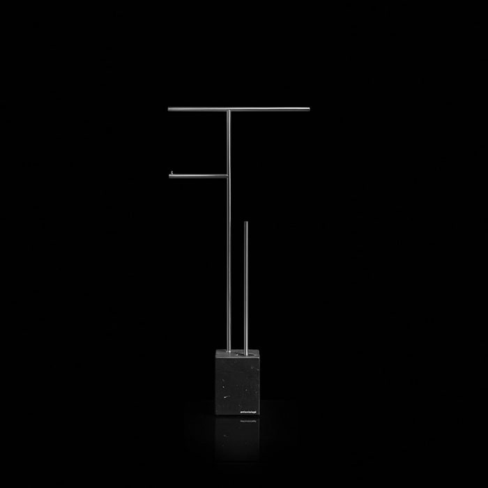 Напольная стойка Antonio Lupi Biviocombi BIVIOCOMBI2.8/steel.nero marquinia сатин/черный мрамор