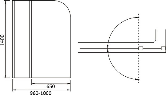 шторка для ванны weltwasser ww100 t2 100см, 10000001223 профиль хром, стекло прозрачное