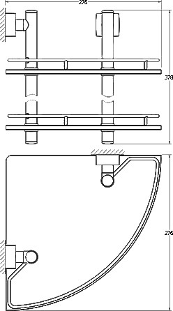 Полка для ванной FBS Esperado ESP 072 угловая 2-ярусная
