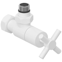 Вентиль запорный угловой Сунержа 30-1408-1234 3/4"x1/2" г/ш, белый матовый