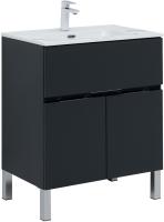 Тумба под раковину Aquanet Алвита New 70 1 ящик, 2 дверцы, антрацит, 00303900