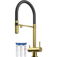 Смеситель для кухни с фильтром Omoikiri Kanto-PVD-LG светлое золото 4994014 + H851P00