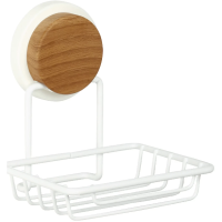 Мыльница Fixsen Magic White FX-47009 настенная, самоклеящаяся, белый/коричневый