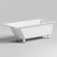 Salini Salini Cascata KIT Ванна встраиваемая, с прямоугольной чашей, 170х75х60см, регулируемые ножки, донный клапан &quot;Up&Down&quot;, сифон S-Sense, цвет: белый матовый