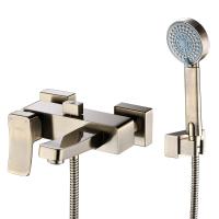 Смеситель для ванны с душем WasserKRAFT Exter 1601 цвет бронза светлая