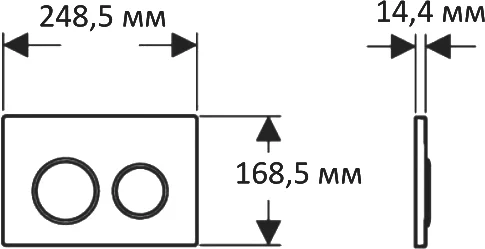 клавиша для инсталляции aquatek slim kdi-0000029 для унитаза, абс-пластик, черная глянцевая / хром