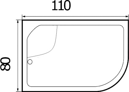 душевой поддон wemor 110x80x44 l 10000002202 белый
