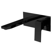 Cмеситель Fima Carlo Frattini Fit F3391WX5NS для раковины, встраиваемый, излив 14.9 см, с донным клапаном, чёрный матовый