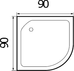 душевой поддон wemor 90×90x24 c 10000001187 белый