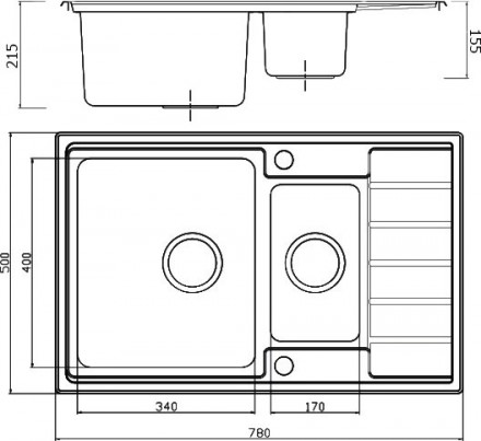 кухонная мойка seaman eco roma smr-7850b с клапан-автоматом