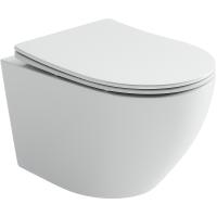Унитаз Ceramicanova Uno Rimless CN11001 подвесной, безободковый, с сиденьем микролифт, белая