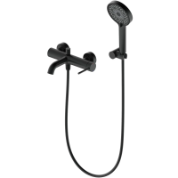 Смеситель для ванны Wonzon & Woghand Stick WW-88639017-MB с душевым гарнитуром, черный матовый