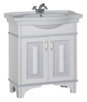 Тумба под раковину Aquanet Валенса 80 белый краколет/серебро, 00180143