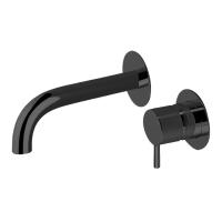 Смеситель Cisal Less New LN00551D40 для раковины, настенный, излив 25.8 см, черный матовый