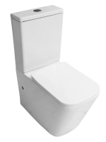 Унитаз компакт Azario Indor AZ-T004B-R напольный, безободковый, с бачком и сиденьем микролифт, 63х36х82 см, белый