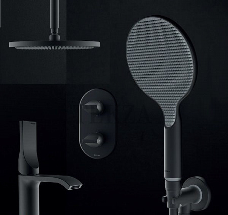 душевой гарнитур bossini apice ce3002c.073 черный матовый