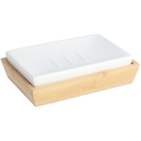 Мыльница Fixsen Wood FX-110-4 настольная, белый/коричневый