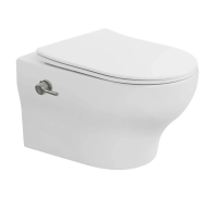 Унитаз подвесной Boheme Fiore 978-SET-2-MW безободковый, с функцией биде, торнадо, с сиденьем микролифт, белый матовый