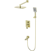 Душевой комплект Wonzon & Woghand Fit WW-88939009A-BG 300x200 мм, со смесителем, золотой матовый