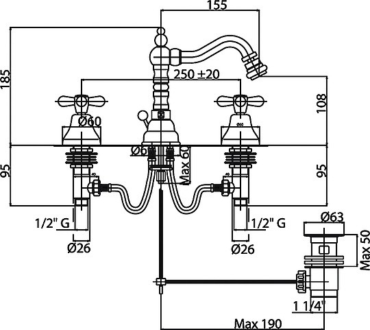 смеситель для биде caprigo bristol 21-031-vot