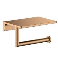 Держатель туалетной бумаги Timo Saona 13043/19 с полкой для телефона, розовое золото