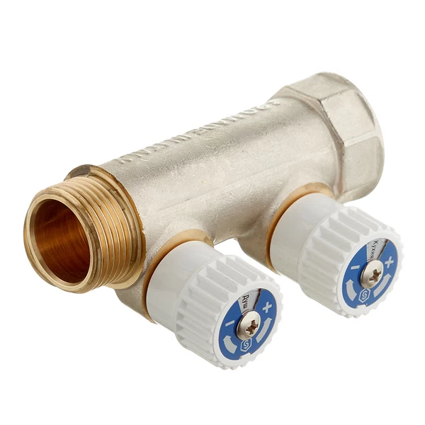коллектор stout 3/4 вр(г) х 2 выхода 3/4(ек) х 3/4 нр(ш) регулирующий (smb 6851 343402)