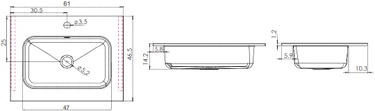 раковина встраиваемая цвет и стиль essenza 60