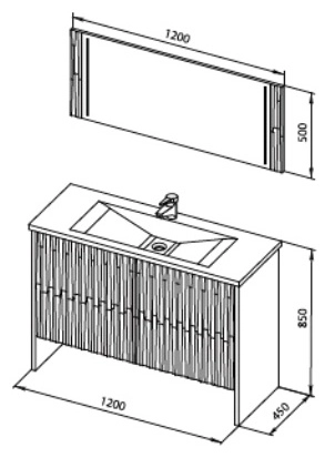 тумба под раковину aquanet рондо 120 черная, 00169625