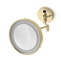 Косметическое зеркало Oasis Square 0SQR02504100022OR настенное, с LED-подсветкой, выкл., увел. х3, двойной рычаг, золото
