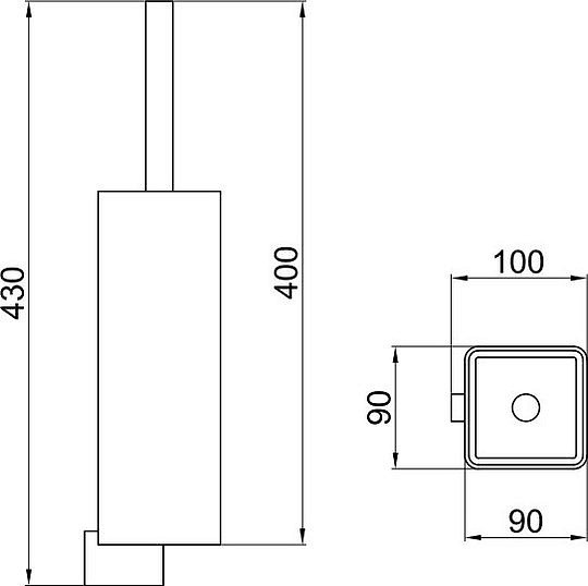 Ёршик для унитаза Webert Living LV501301560 черный матовый