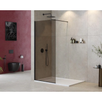 Душевая перегородка Cezares Liberta 80 LIBERTA-L-1-80-120-BR-NERO профиль Черный матовый стекло бронзовое