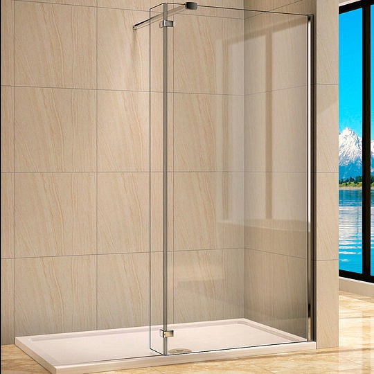 Душевая перегородка WeltWasser WW400 Walk-In 100G+30G профиль хром, стекло прозрачное