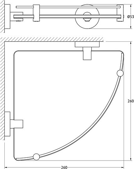 Полка Artwelle Harmonie HAR 039 угловая