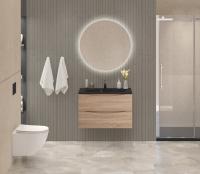 Тумба для раковины BELBAGNO MARINO-700-2C-SO-NL-P, подвесная, цвет Nero Lucido
