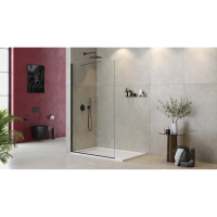 Душевая перегородка Cezares Liberta 125 LIBERTA-L-1-TB-125-C-NERO профиль Черный матовый стекло прозрачное