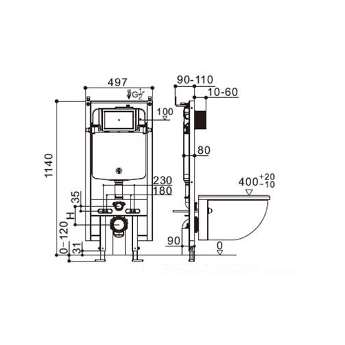 смывной бачок weltwasser ww ins amberg 404 wt для унитаза, белая кнопка в комплекте