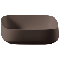 Раковина ArtCeram Cognac Quadro COL008 39 00 накладная, без отв., без перелива, на столешницу, Saniglaze, 55x35xh15.5 см, cocoa (какао)