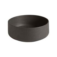 Раковина ArtCeram Cognac COL001 21 00 накладная, без отв., без перелива, на столешницу, Saniglaze, Ø42xh16 см, nero germania (черный матовый) с фактурой необработанной глины