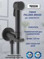 Гигиенический душ со смесителем Bossini Paloma Brass E34007B.073 черный матовый