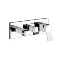 Смеситель Gessi Rettangolo K 53140#031 встраиваемый, с подводом воды, держателем лейки и переключателем PUSH, внешняя часть, цвет хром