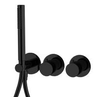 Смеситель Fima Carlo Frattini Mast F3149X9NS для душа, встраиваемый, термостатический, на 2 источника с душ комплектом, черный матовый Смеситель Fima Carlo Frattini Mast F3149X9NS для душа, встраиваемый, термостатический, на 2 источника с душ комплектом, черный матовый