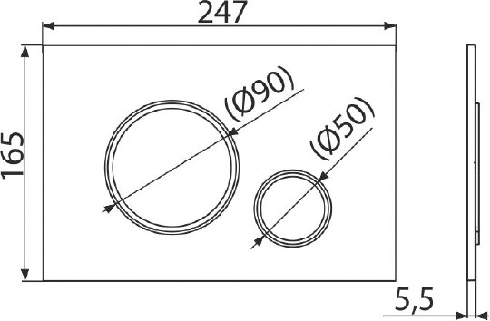 кнопка для инсталяции alcaplast thin m775 цвет белый \ цвет золото