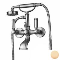 Смеситель для ванной Bossini Liberty Z001103.022, настенный, с ручным душем, цвет: античная бронза