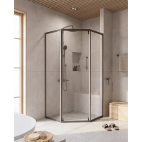 Душевой уголок Cezares Relax-304 100x100 RELAX-304-P-1-100-C-GM профиль Оружейная сталь стекло прозрачное