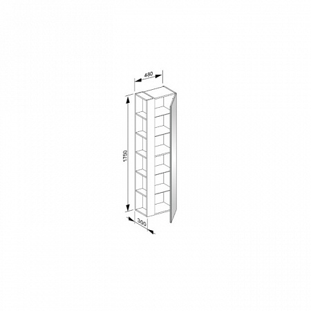 шкаф-пенал keuco plan 480 x 1750 x 300 мм 32931 290002