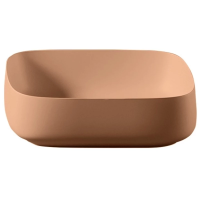 Раковина ArtCeram Cognac Quadro COL008 13 00 накладная, без отв., без перелива, на столешницу, Saniglaze, 55x35xh15.5 см, arancio cammeo (оранжевый камео)