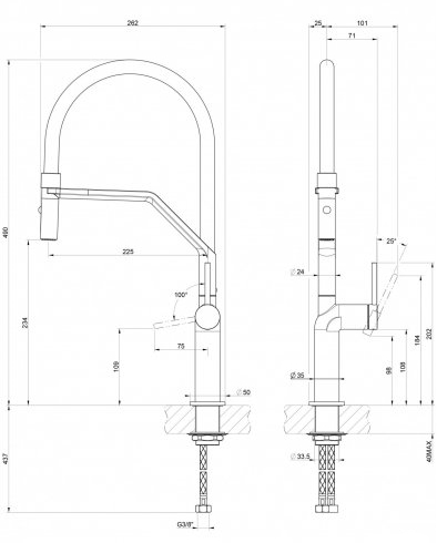 смеситель для кухни gessi stelo 
 60315#031 хром