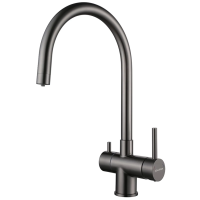 Смеситель для кухни Paulmark Heller He213218-GM, вороненая сталь