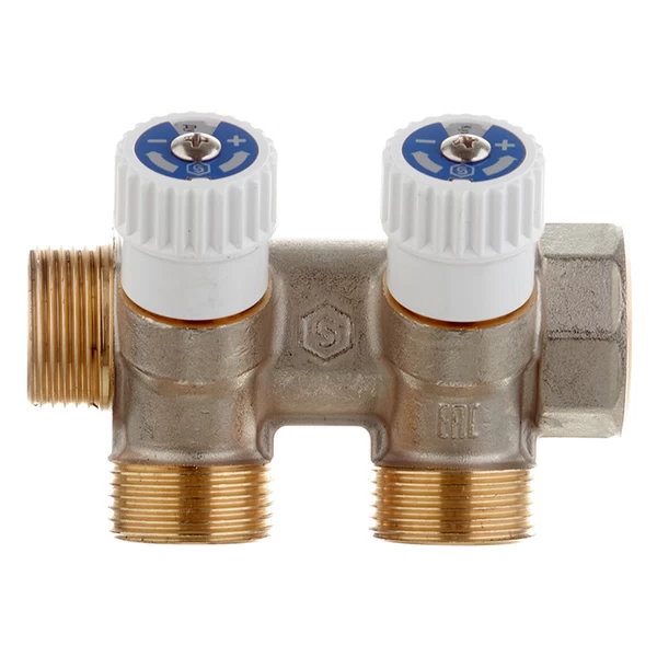 коллектор stout 3/4 вр(г) х 2 выхода 3/4(ек) х 3/4 нр(ш) регулирующий (smb 6851 343402)
